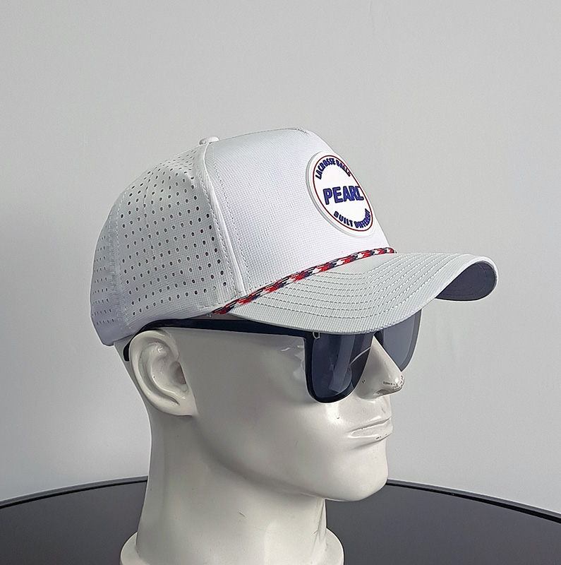 Daewen# golf cap with laser cutting and rubber patch