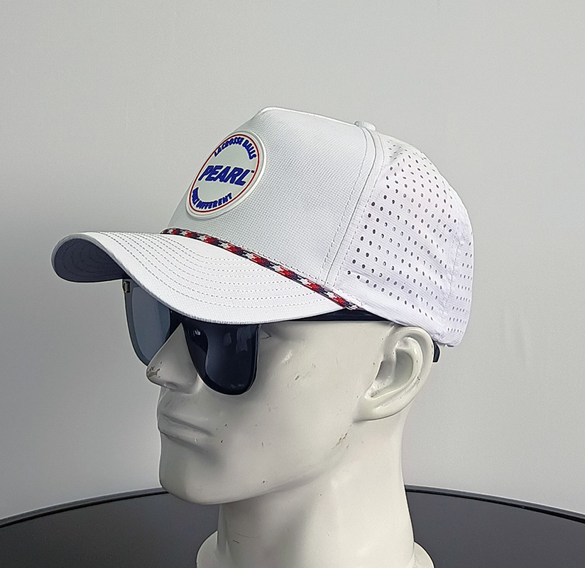 Daewen# golf cap with laser cutting and rubber patch