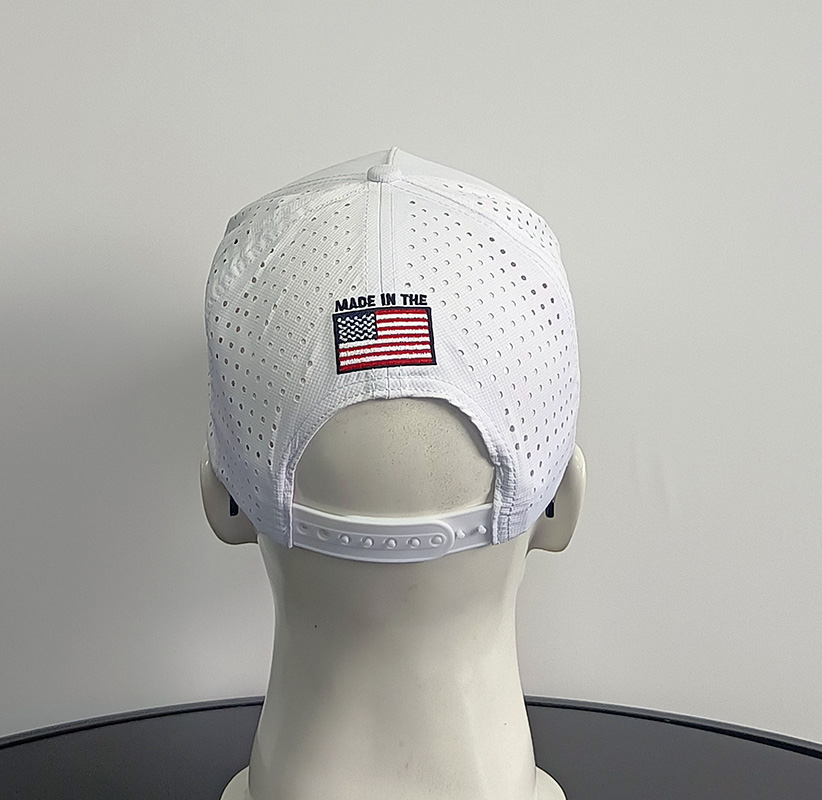 Daewen# golf cap with laser cutting and rubber patch