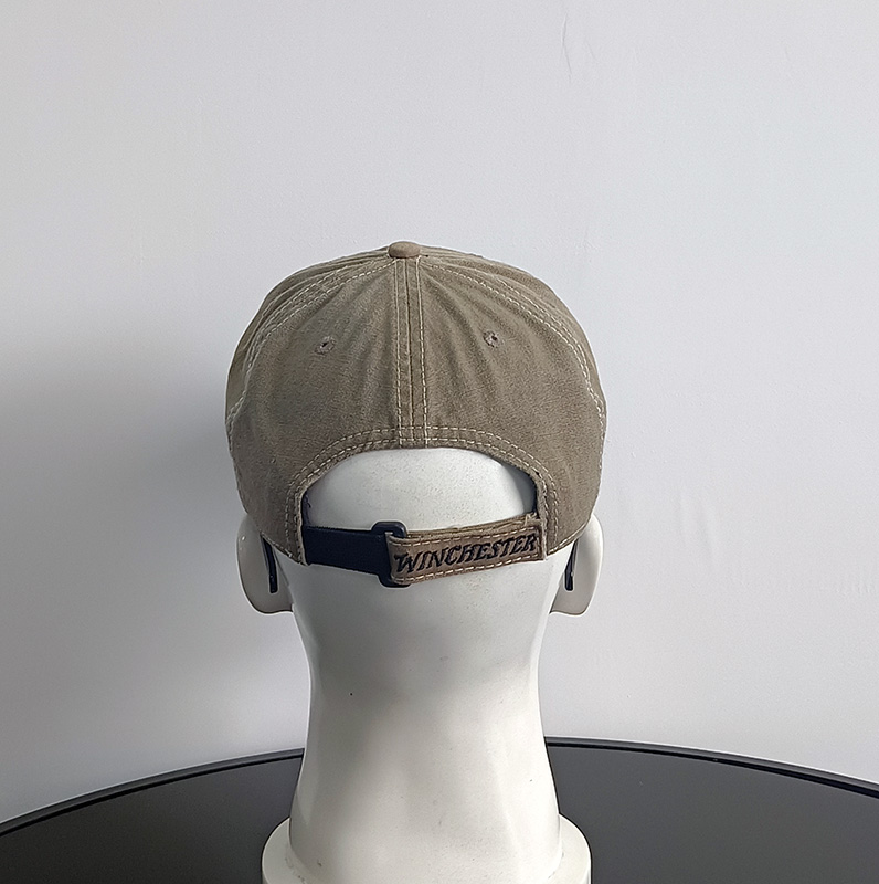 Daewen# washed cap with patch decoration and logo strap at the back