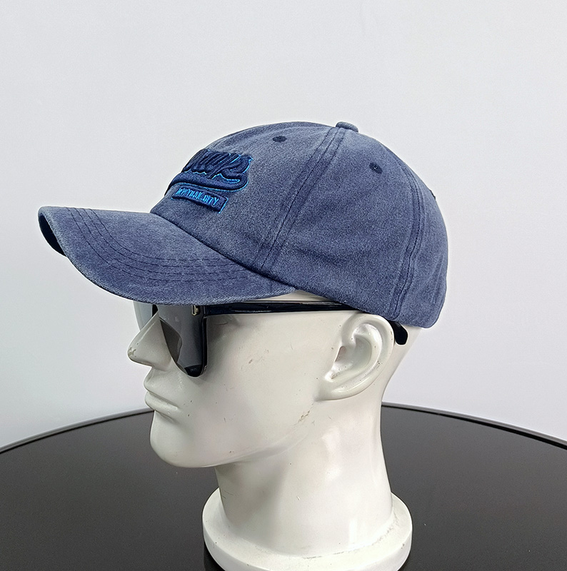 Daewen# washed cap with stylish embroidery