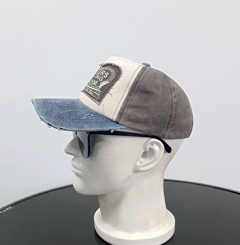 Daewen# washed cap with demin brim