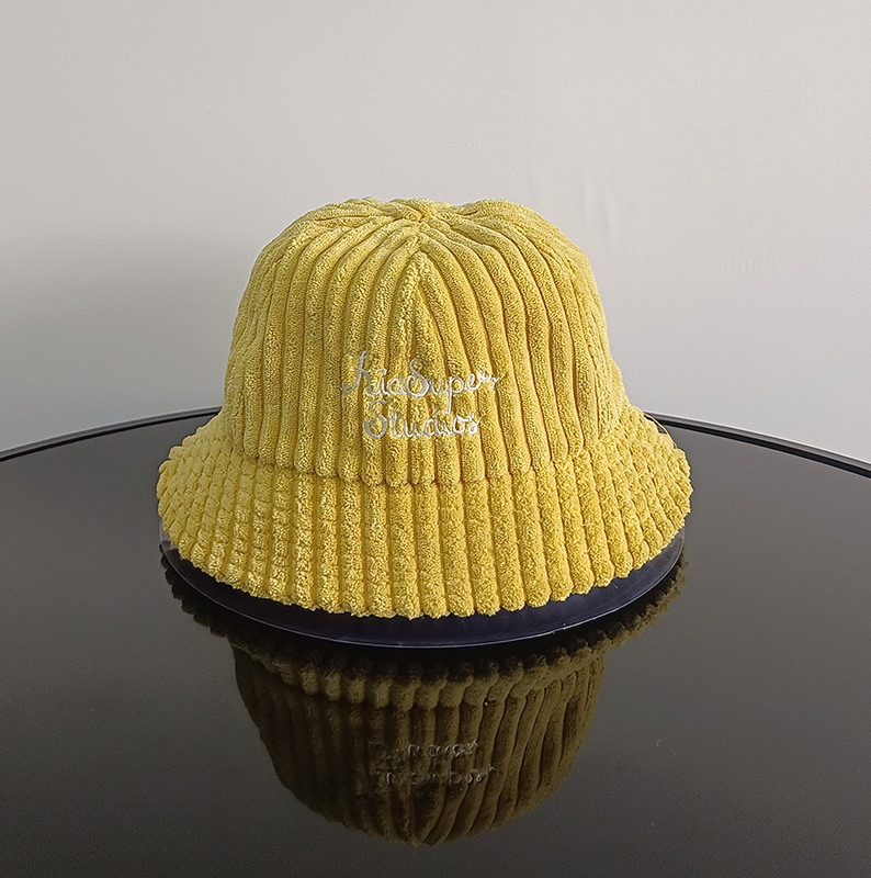 Daewen# bucket hat corduroy bucket hat with embroidered logo
