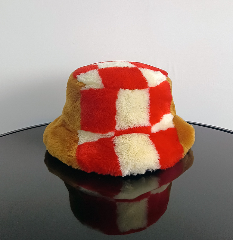 Daewen# bucket hat fluffy fabric