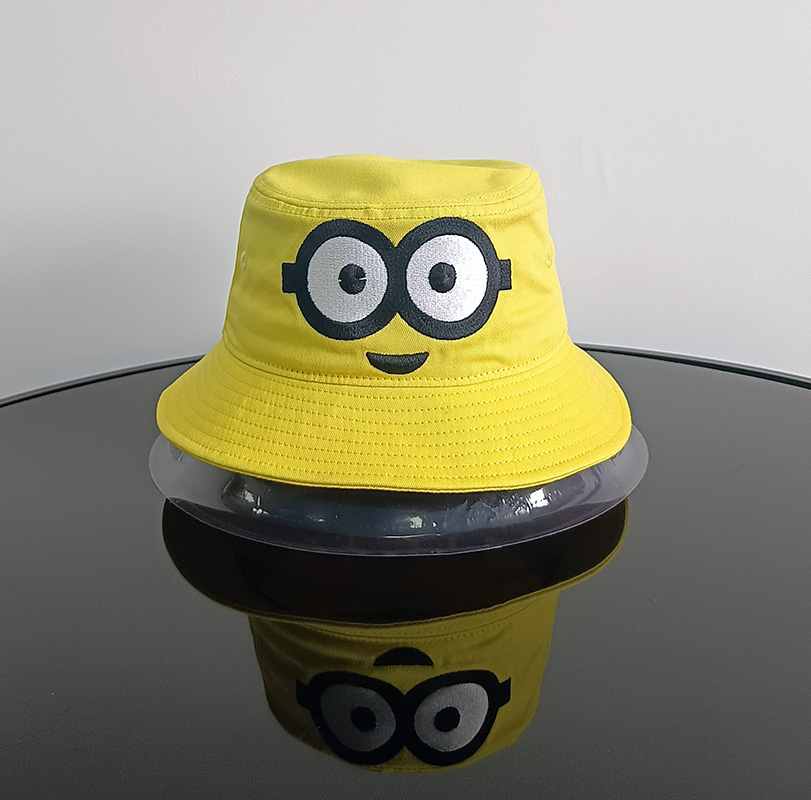 Daewen# bucket hat with embroidery cute Minion