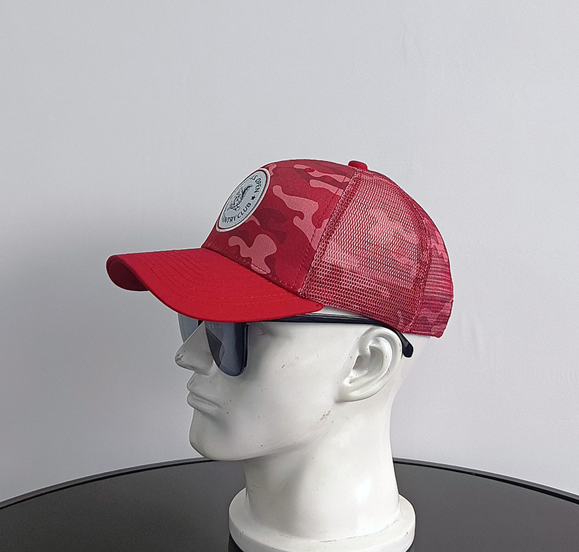 Daewen# trucker cap with embroidery and mesh back