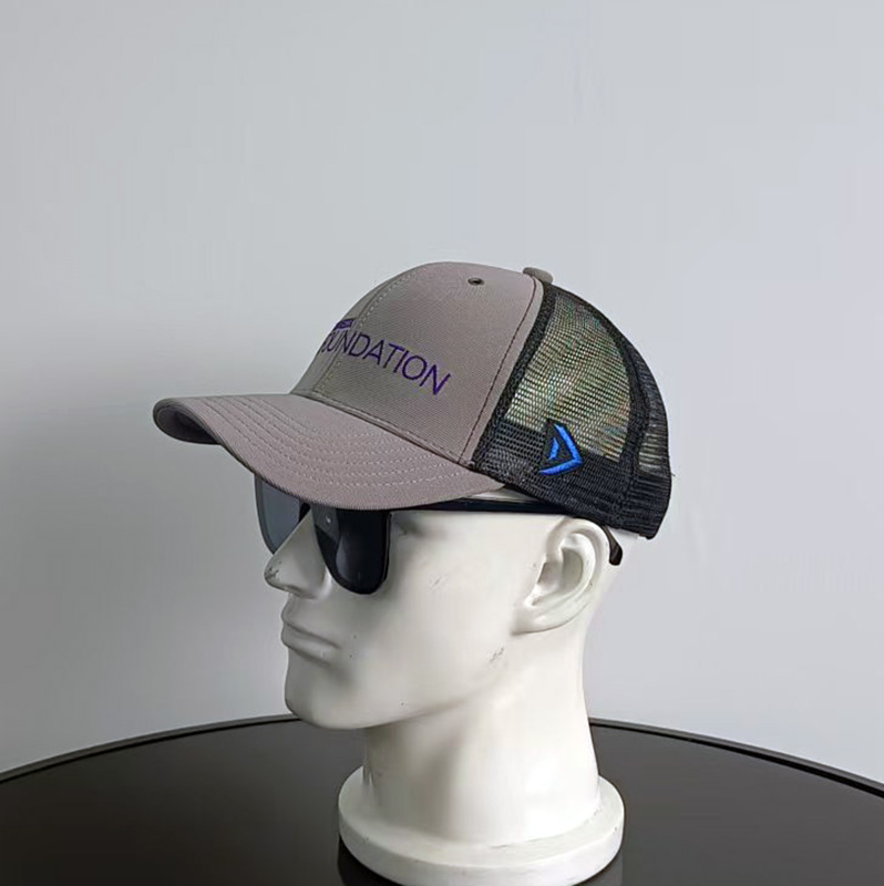 Daewen# trucker cap with embroidery and breathable mesh back