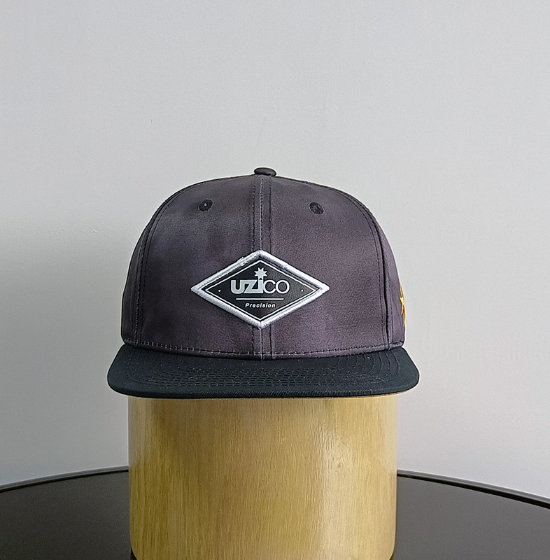 Daewen# snapback cap with faux leather and embroidery