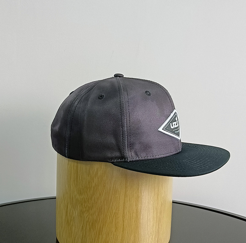 Daewen# snapback cap with faux leather and embroidery