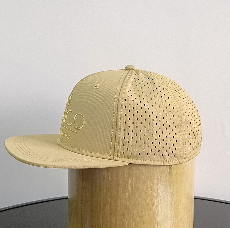 Daewen# snapback cap with embroidery and laser cutting