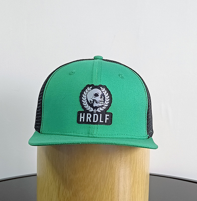 Daewen# snapback cap with patch and mesh back