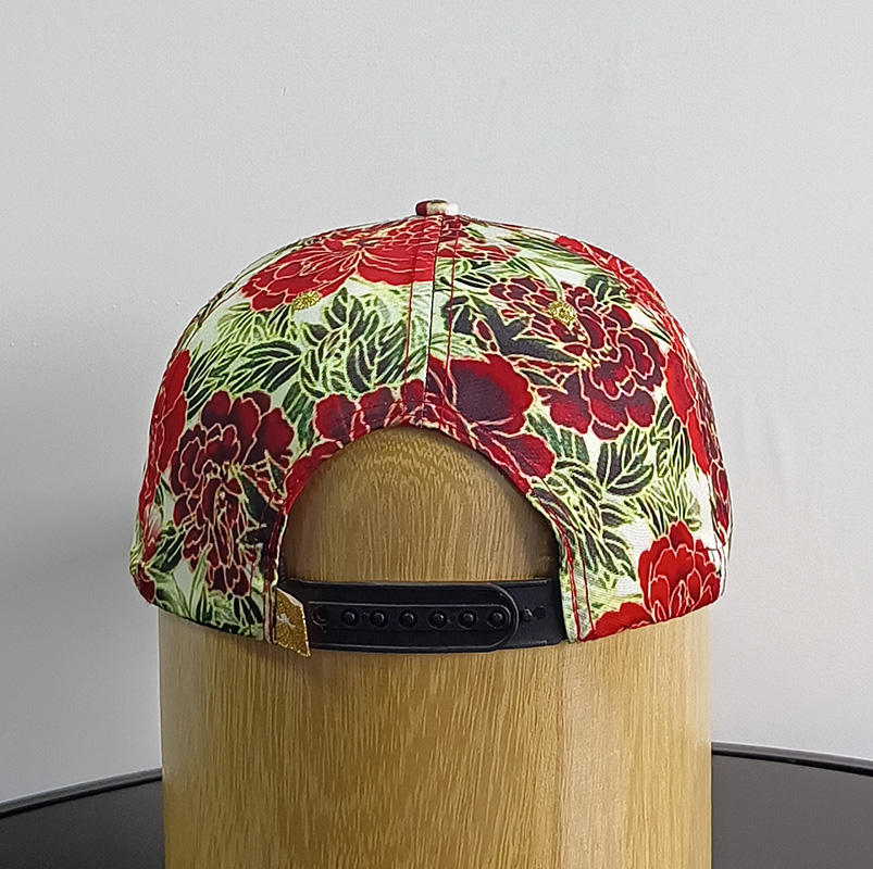 Daewen# snapback cap with leather front and printing back