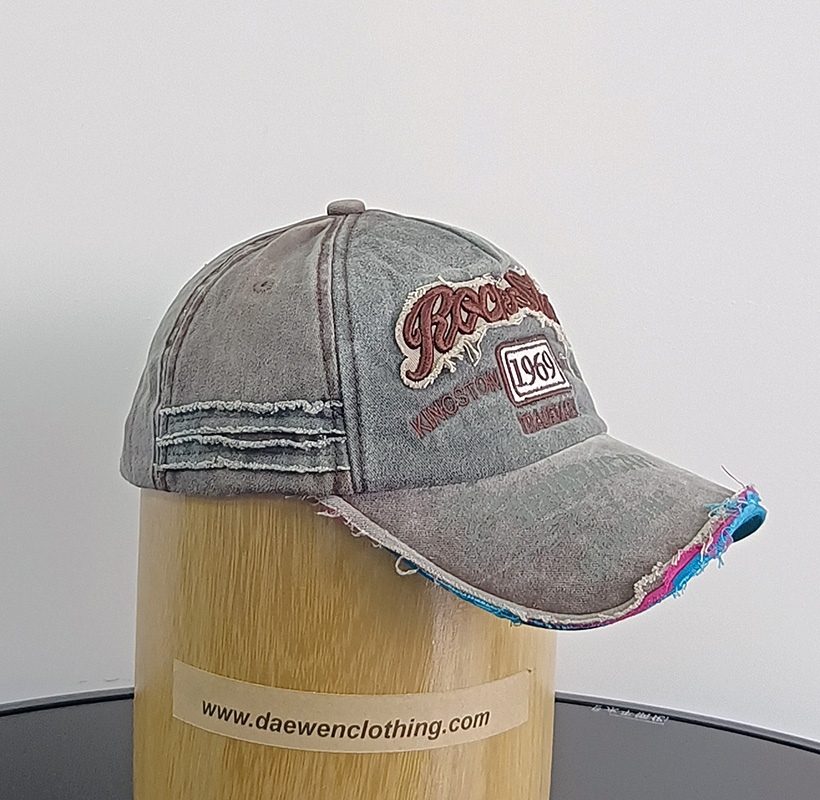 Daewen# washed cap with embroidery