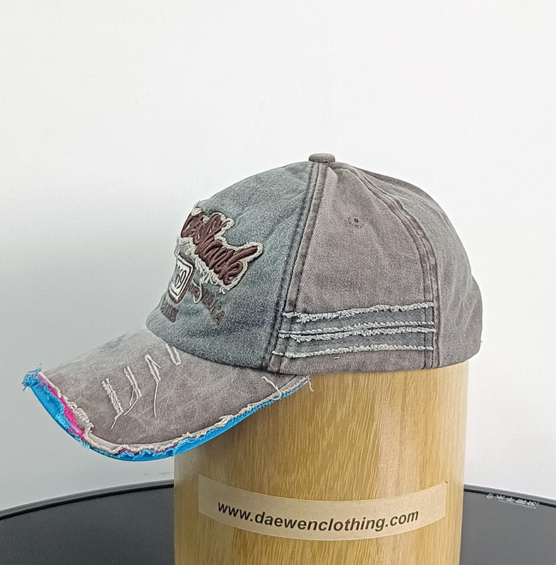 Daewen# washed cap with embroidery