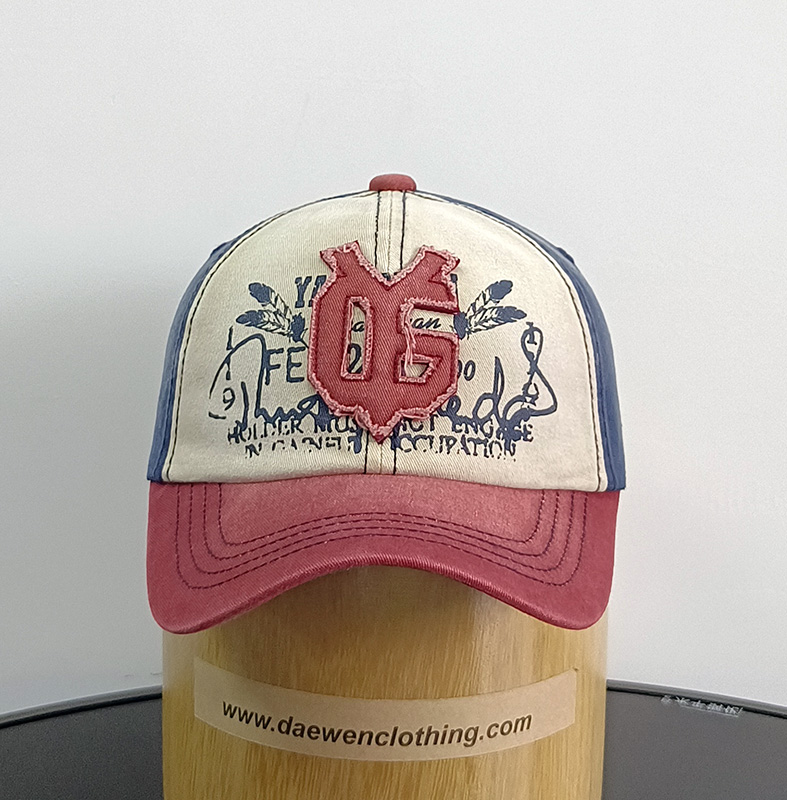 Daewen# washed cap with printing