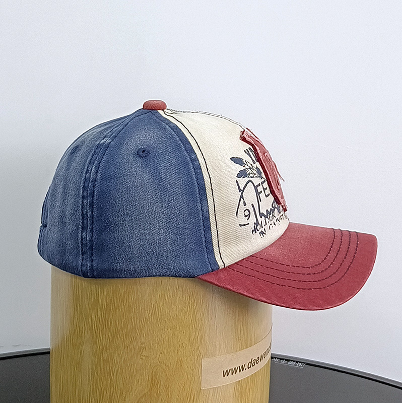 Daewen# washed cap with printing