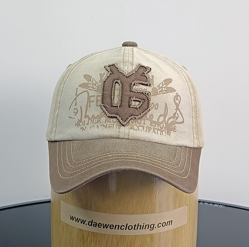 Daewen# washed cap with printing