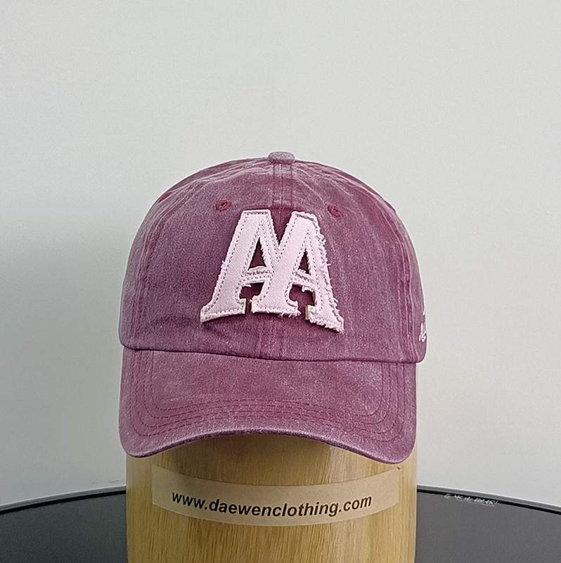 Daewen# washed cap with pacth and embroidery
