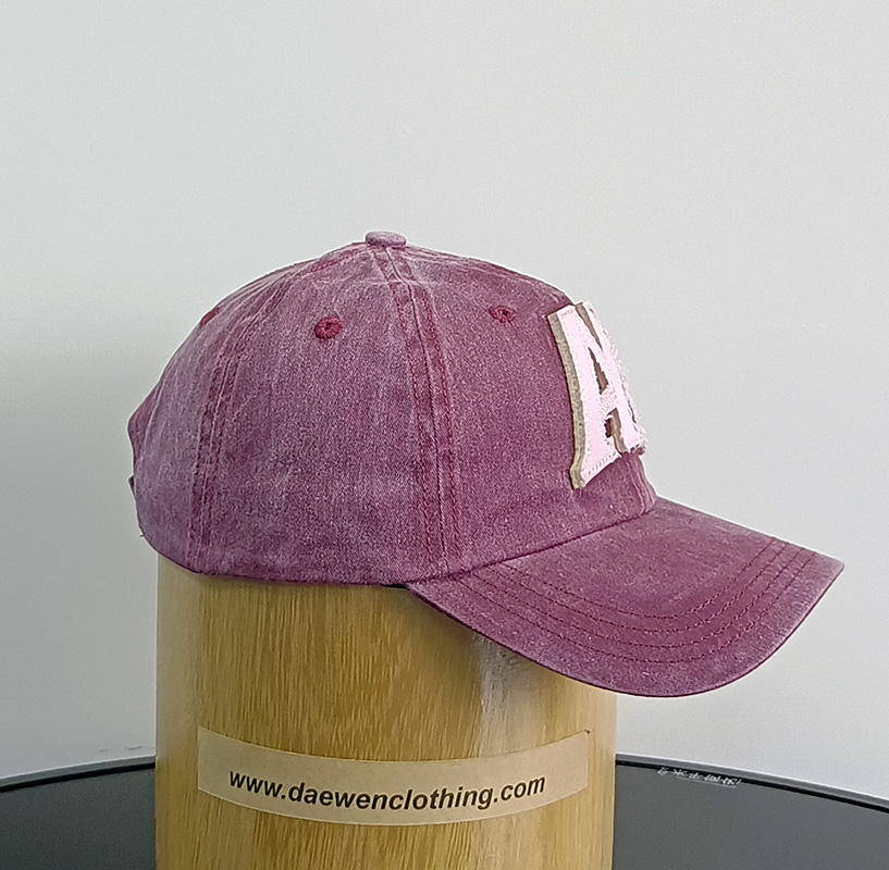 Daewen# washed cap with pacth and embroidery
