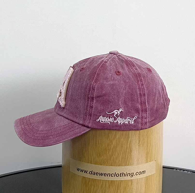 Daewen# washed cap with pacth and embroidery
