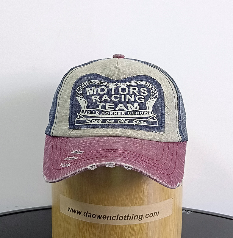 Daewen# washed cap with printing