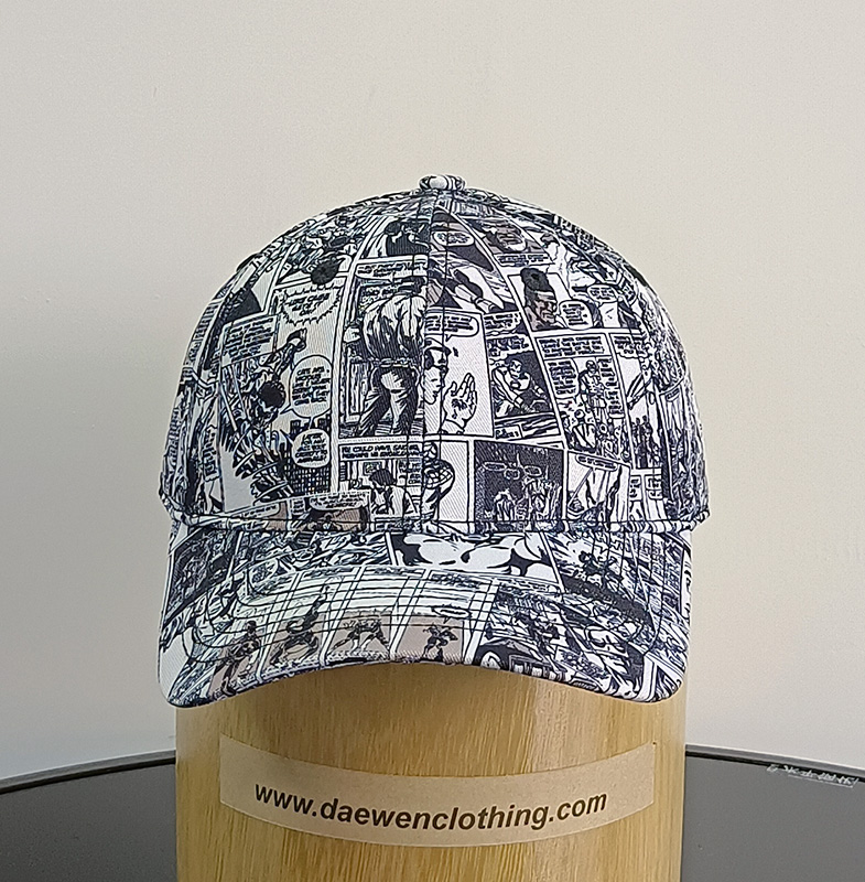 Daewen# baseball cap with printed fabric