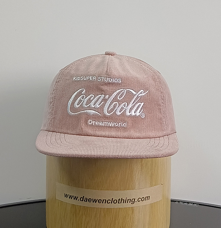 Daewen# snapback cap with corduroy fabric and embroidery