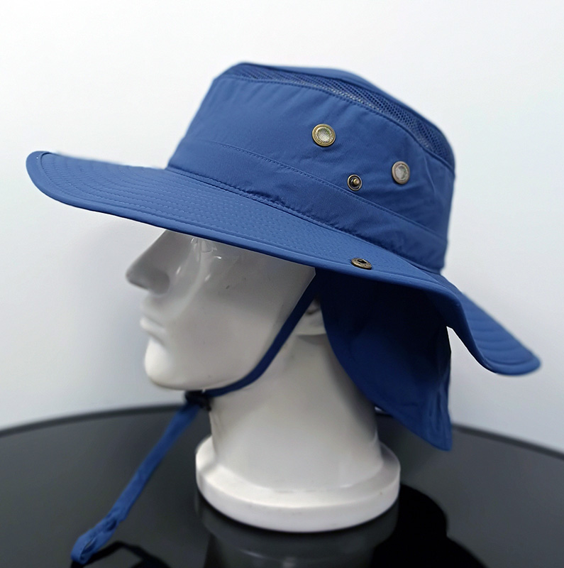 Daewen# bucket hat with shrink rope and detachable cape