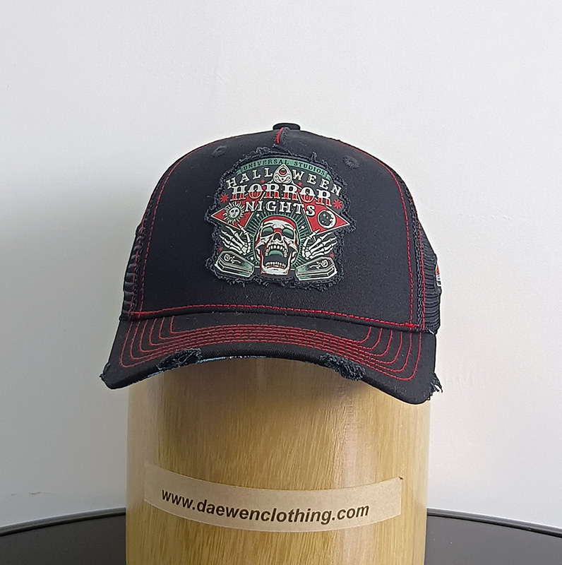 Daewen# washed cap with printing pacth