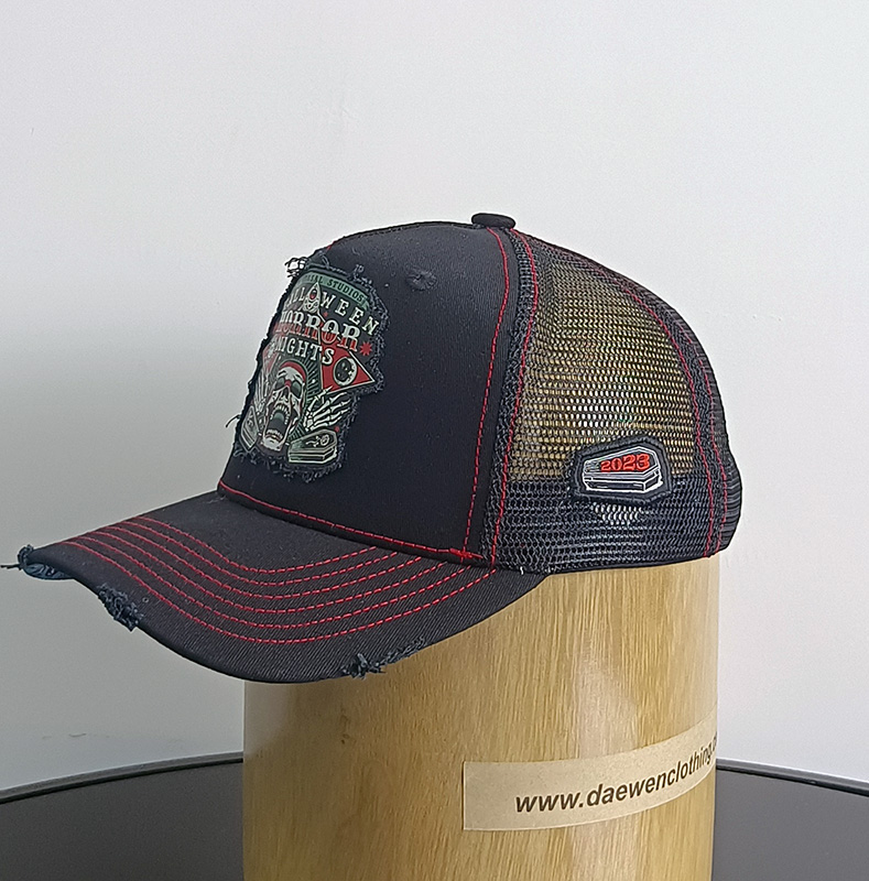 Daewen# washed cap with printing pacth