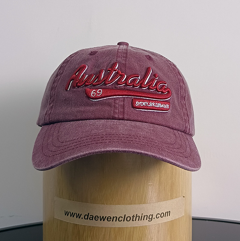 Daewen# washed cap with embroidery