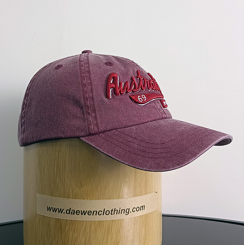 Daewen# washed cap with embroidery
